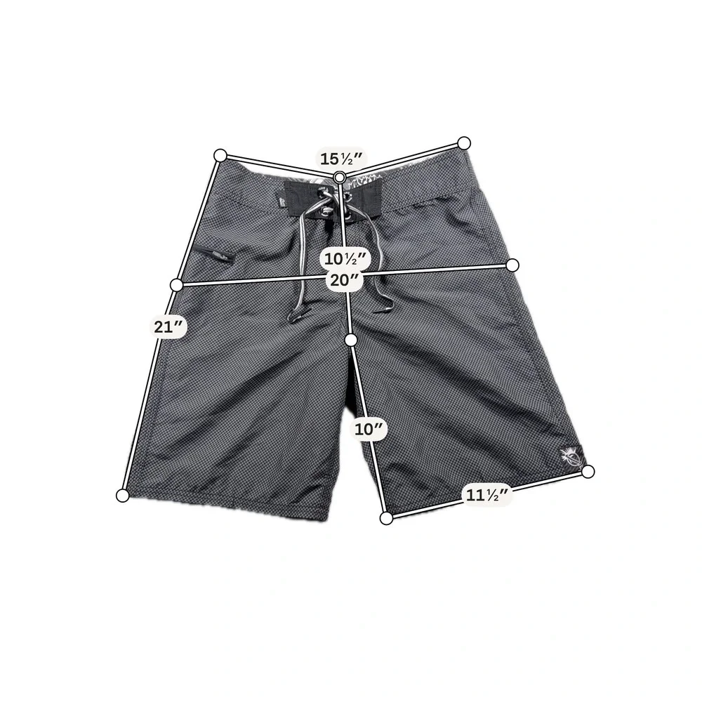 Vintage Lost Mayhem Board Shorts Men 30 Black Check‎ Logo Zipper Pocket Surf Y2K
